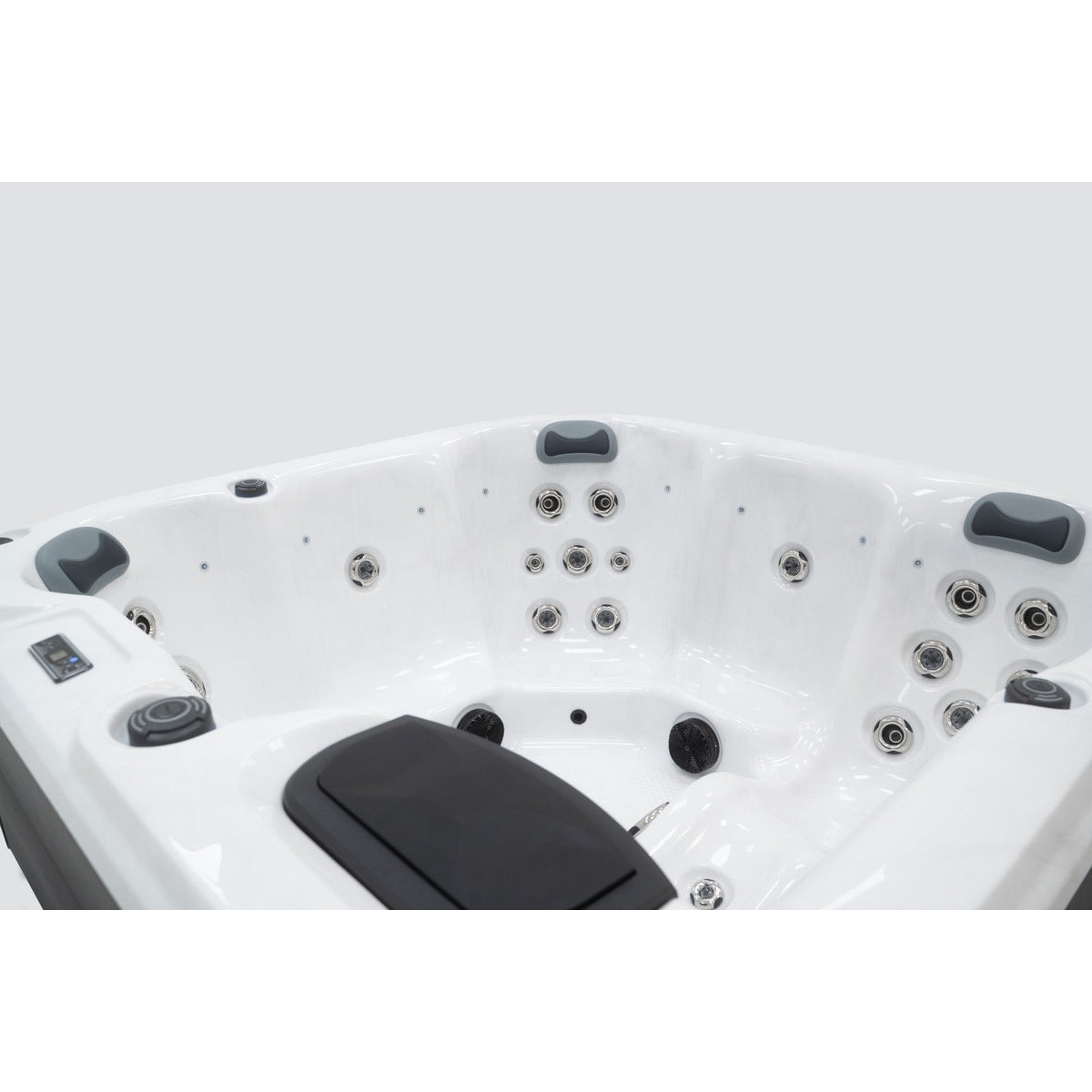 Elysium 6 Plug & Play Hot Tub — 6 Person with Lounger | Steam & Oak