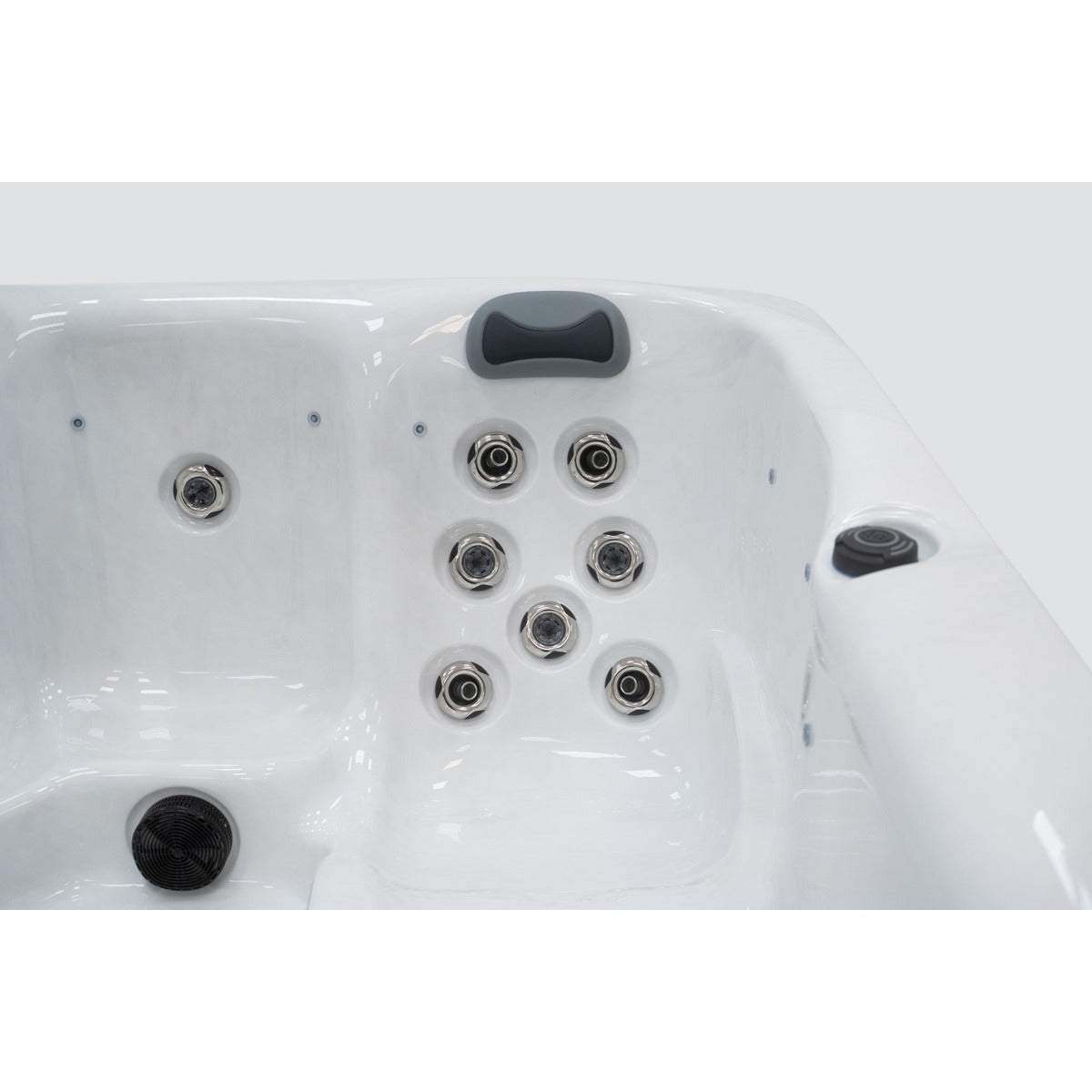 Elysium 6 Plug & Play Hot Tub — 6 Person with Lounger | Steam & Oak