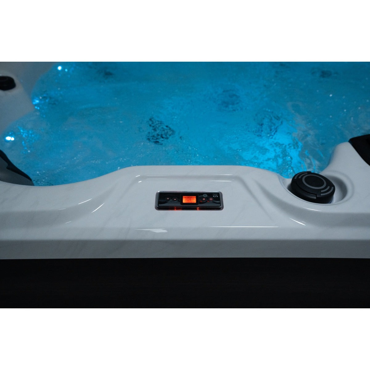 Elysium 6 Plug & Play Hot Tub — 6 Person with Lounger | Steam & Oak