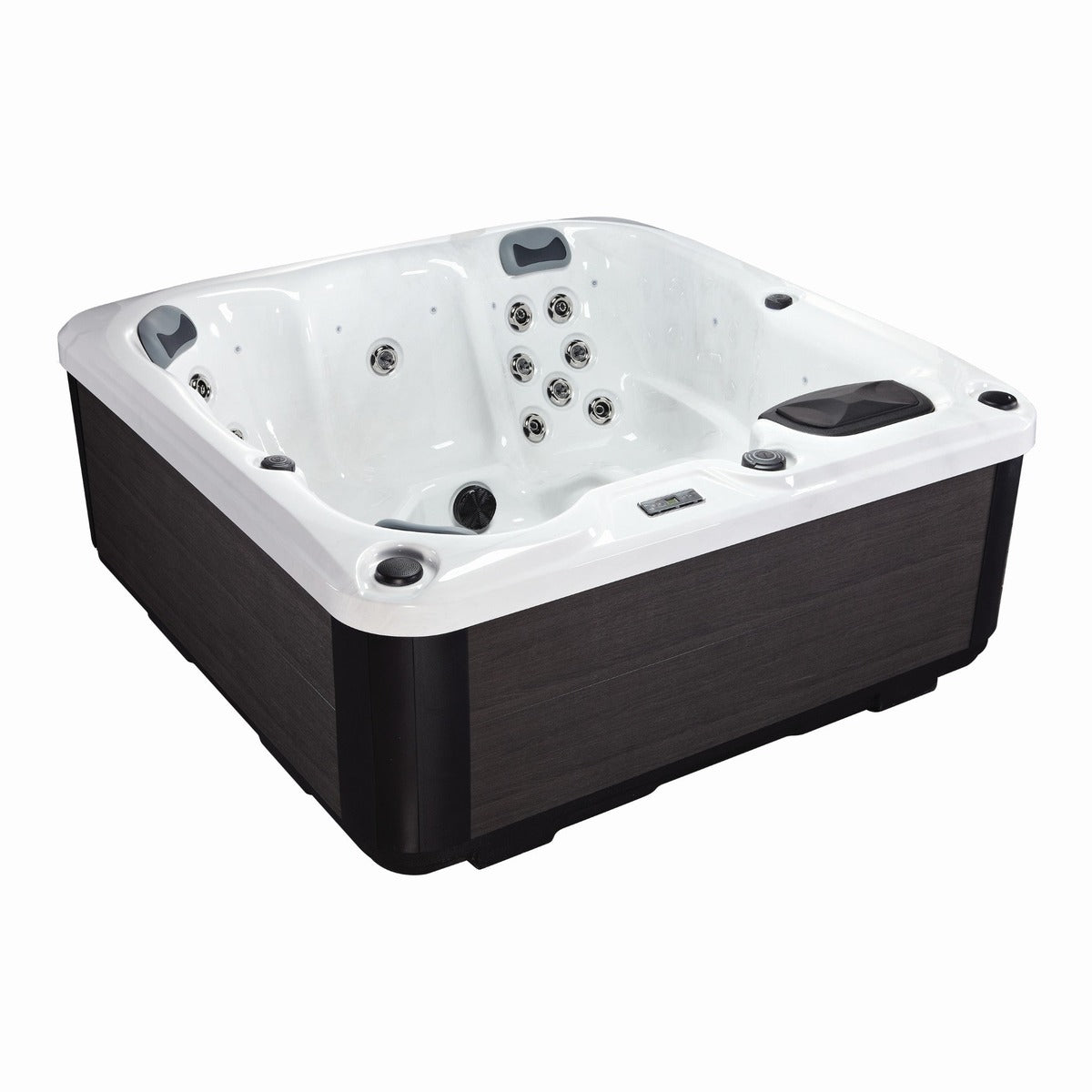 Elysium 6 Plug & Play Hot Tub — 6 Person with Lounger | Steam & Oak