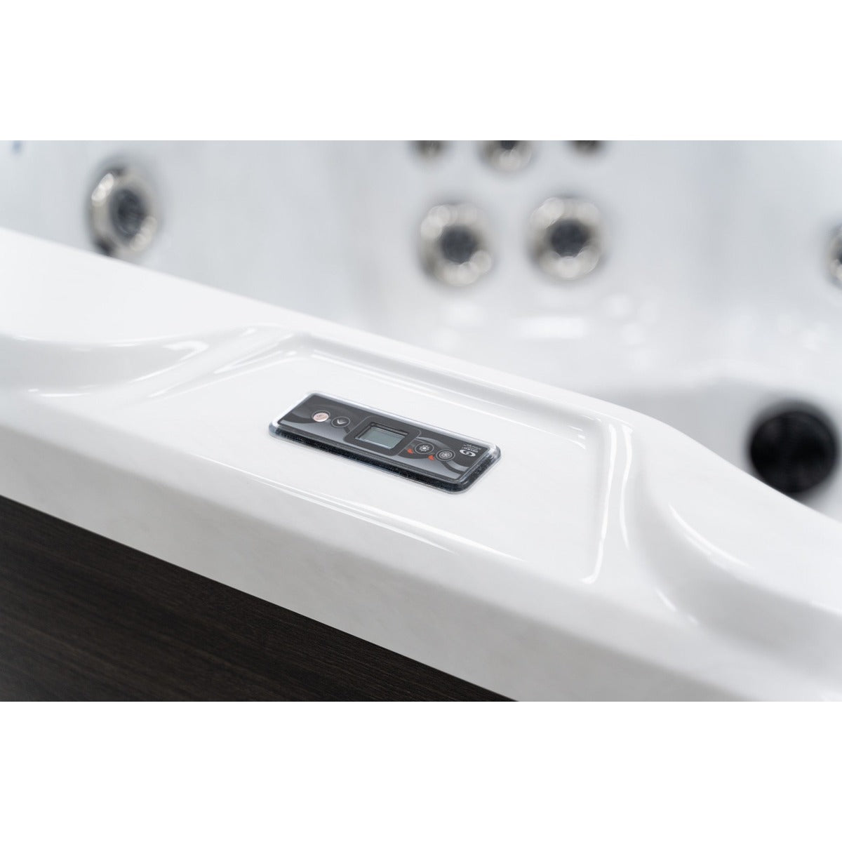 Equinox 7 Plug & Play Hot Tub — 7 Person Social Spa | Steam & Oak