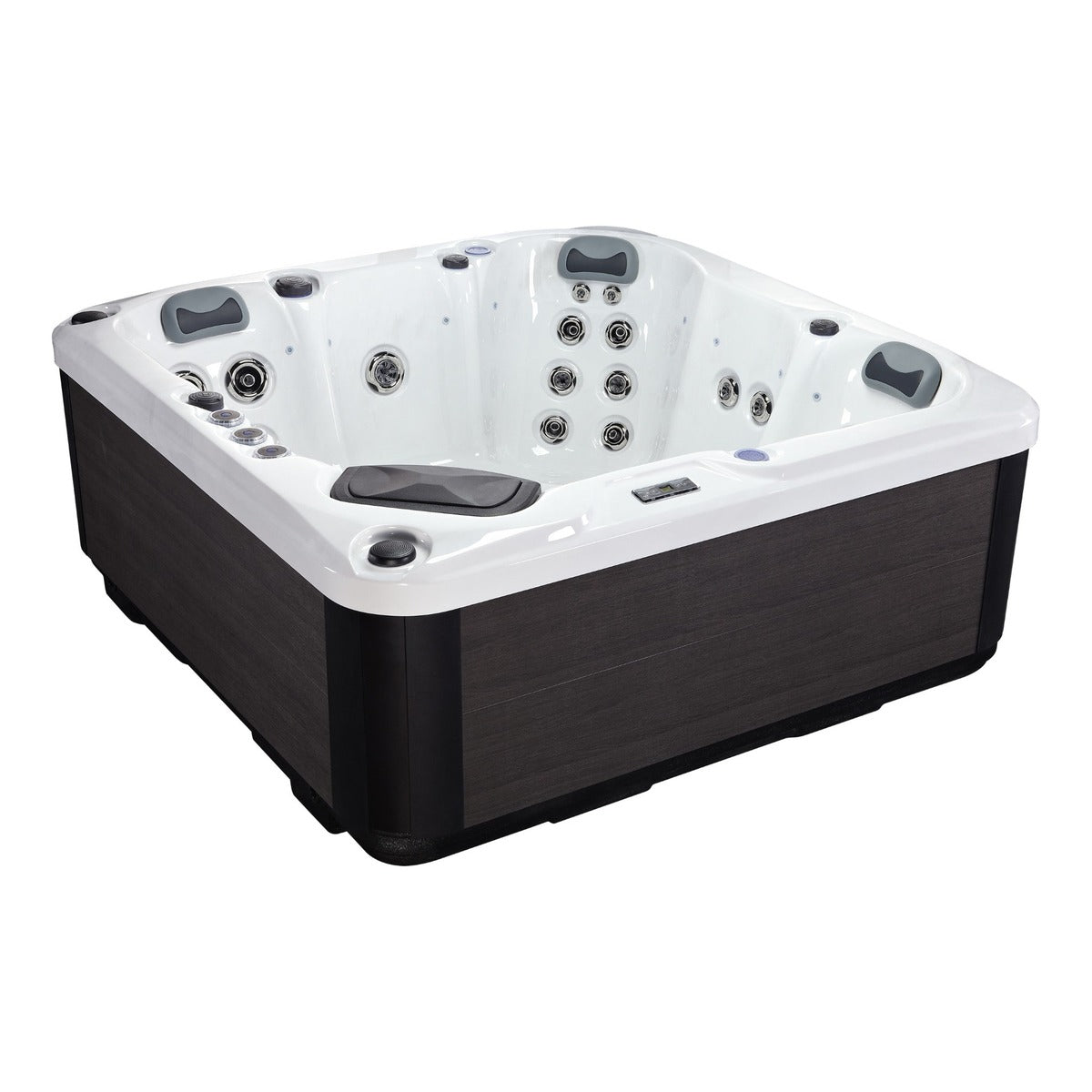 Equinox 7 Plug & Play Hot Tub — 7 Person Social Spa | Steam & Oak