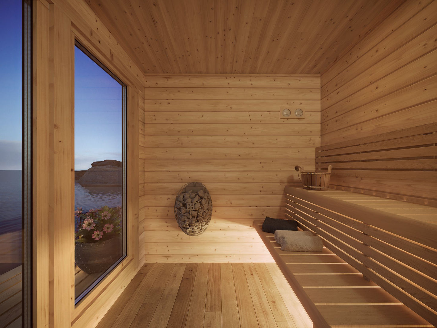 Steam & Oak Honka 345 log sauna cabin with changing room