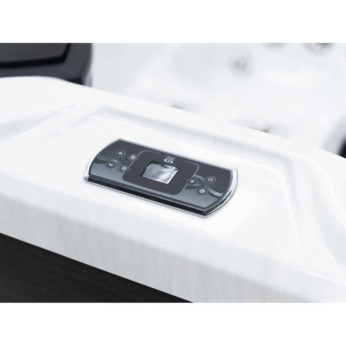 Elysium Dual Max Hot Tub — 5 Person 32A Premium Spa with Dual Loungers & 75 Jets | Steam & Oak