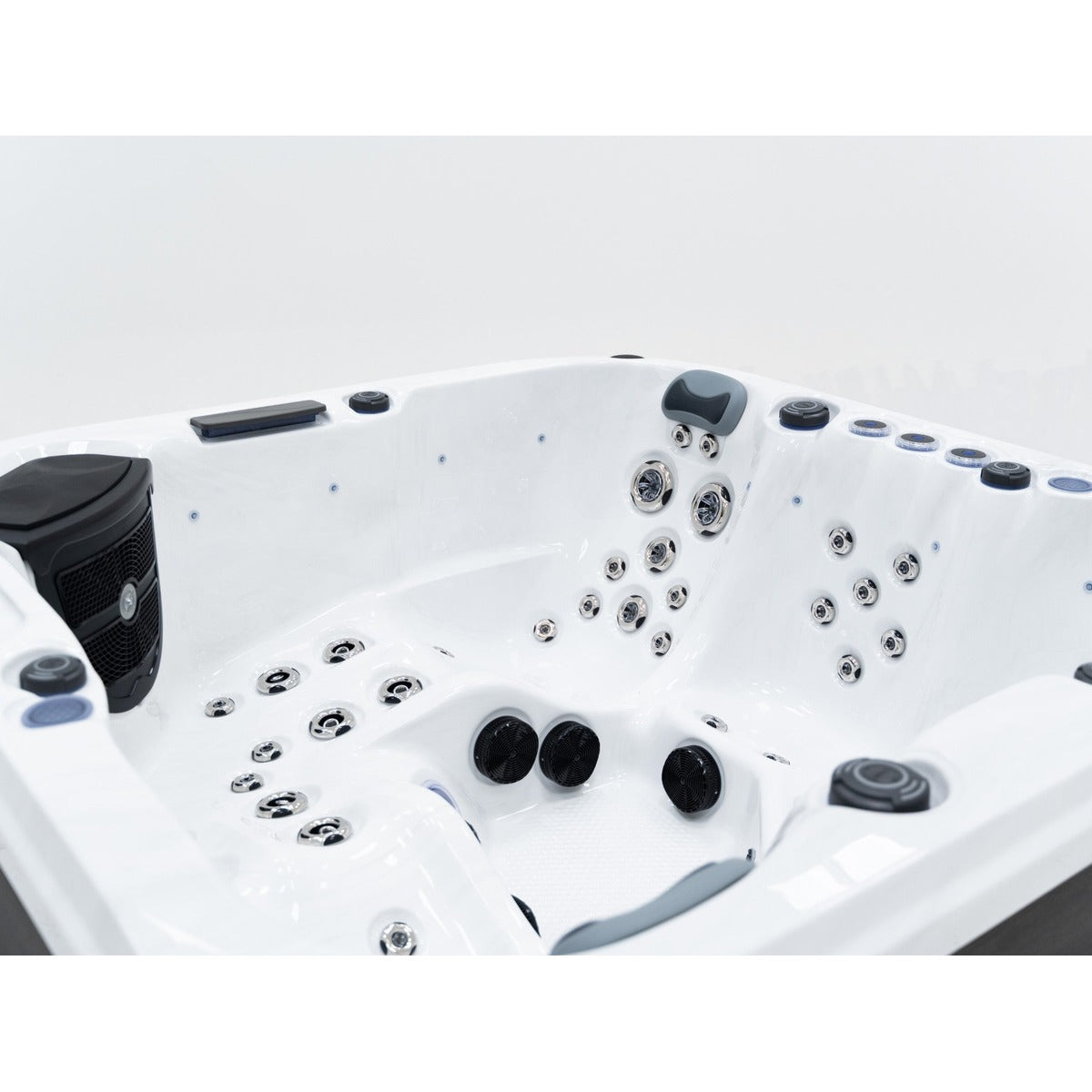 Elysium Dual Max Hot Tub — 5 Person 32A Premium Spa with Dual Loungers & 75 Jets | Steam & Oak