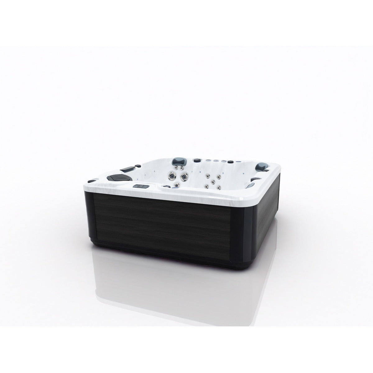 Elysium Dual Max Hot Tub — 5 Person 32A Premium Spa with Dual Loungers & 75 Jets | Steam & Oak