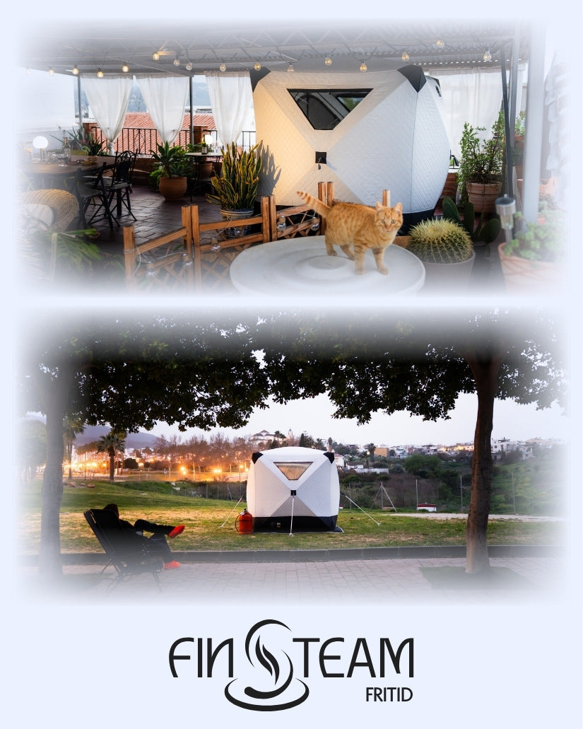 finsteam-fritid-white-sauna-tent-pitched-uk-garden-3-4-person-portable
