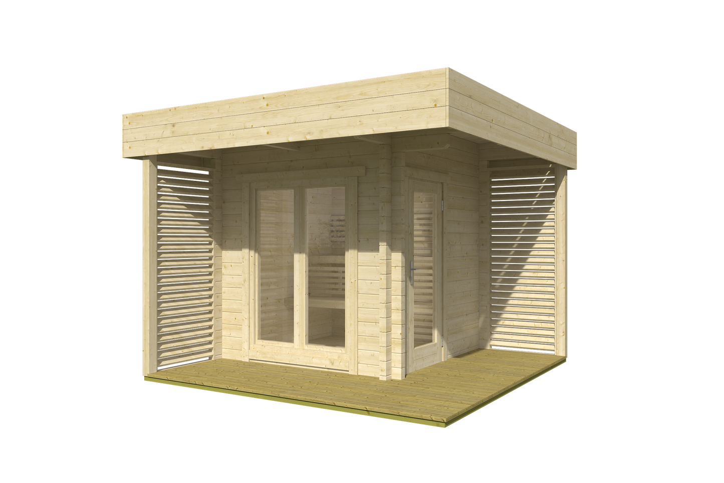 Honka 200 sauna cabin, plain elevation view