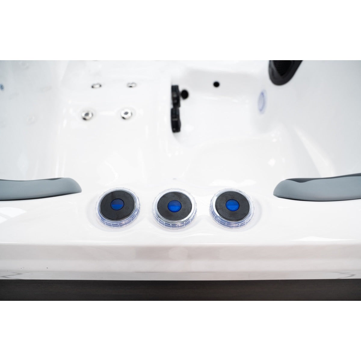 Serenity 3 Plug & Play Hot Tub — 3 Person with Lounger | Steam & Oak