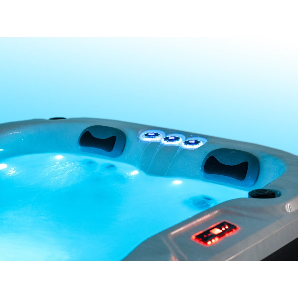 Serenity 3 Plug & Play Hot Tub — 3 Person with Lounger | Steam & Oak
