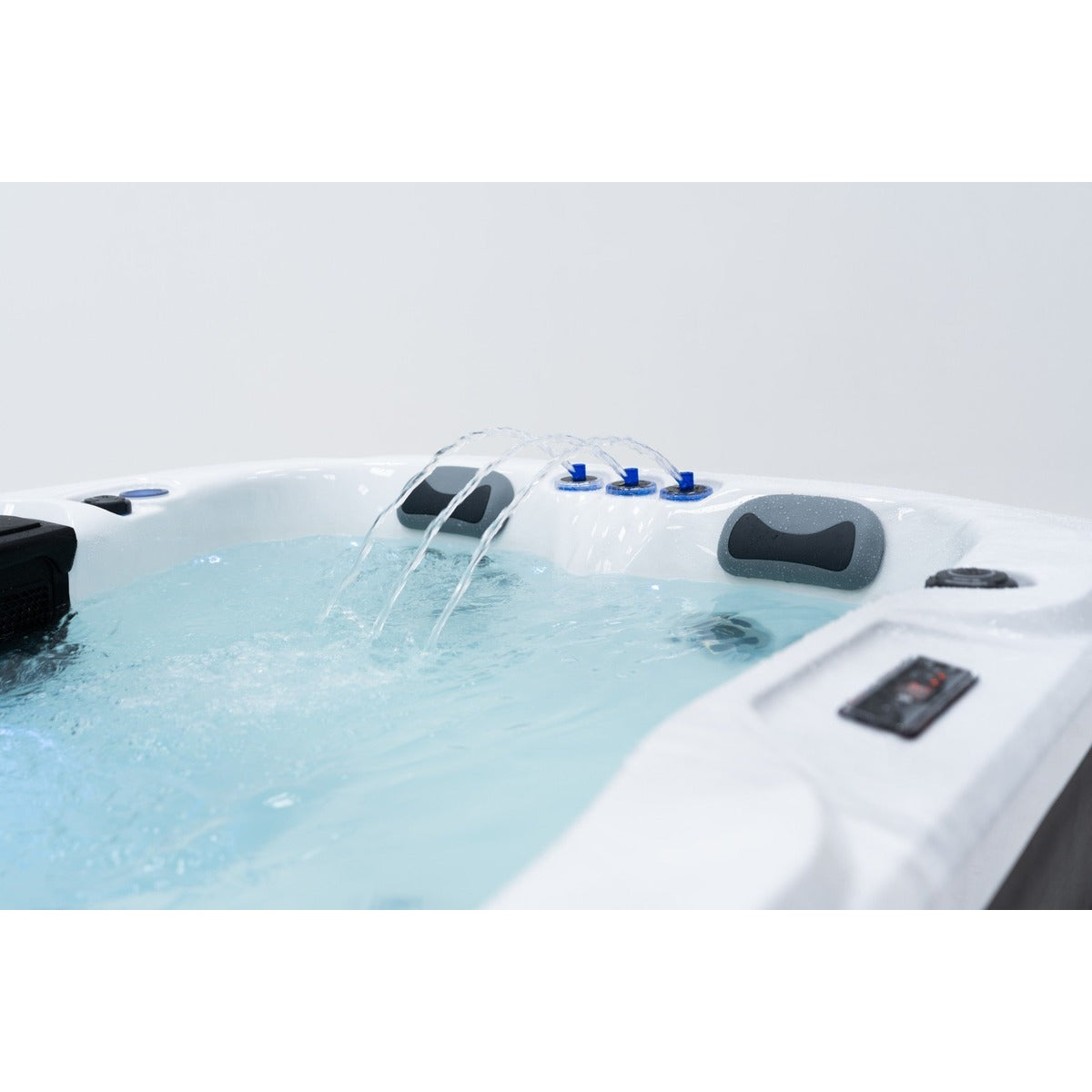 Serenity 3 Plug & Play Hot Tub — 3 Person with Lounger | Steam & Oak
