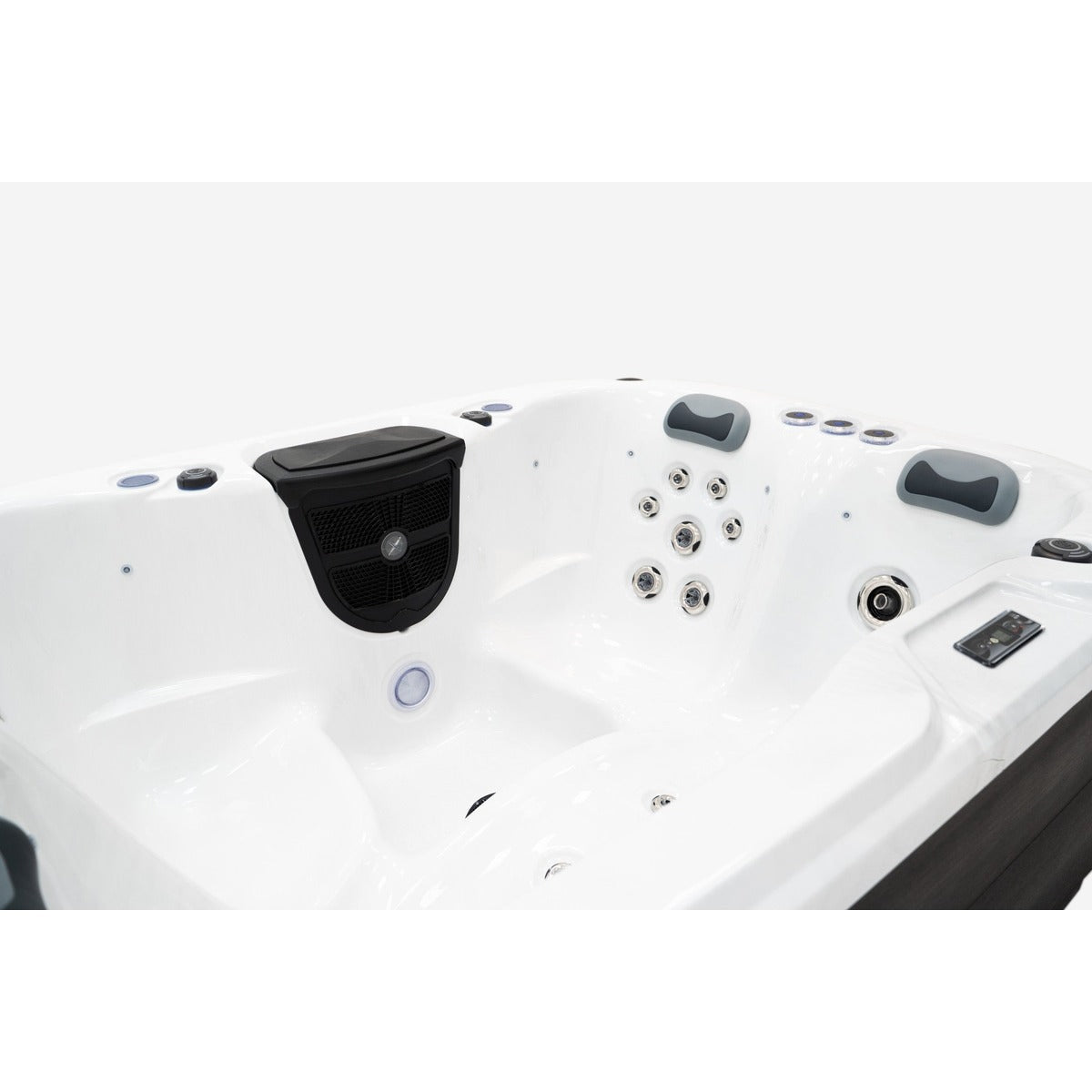 Serenity 3 Plug & Play Hot Tub — 3 Person with Lounger | Steam & Oak
