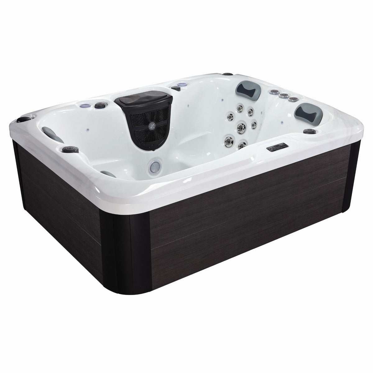 Serenity 3 Plug & Play Hot Tub — 3 Person with Lounger | Steam & Oak