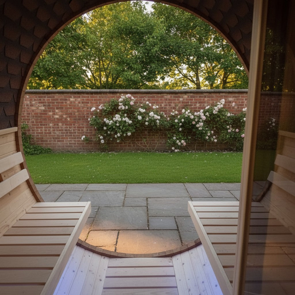Steam & Oak Barrel Sauna 2.4m with Porch