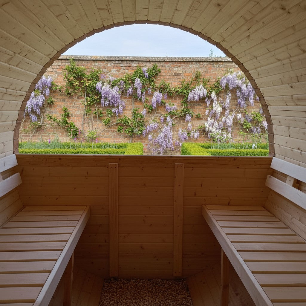 Steam & Oak Barrel Sauna 3m Canopy + Anteroom