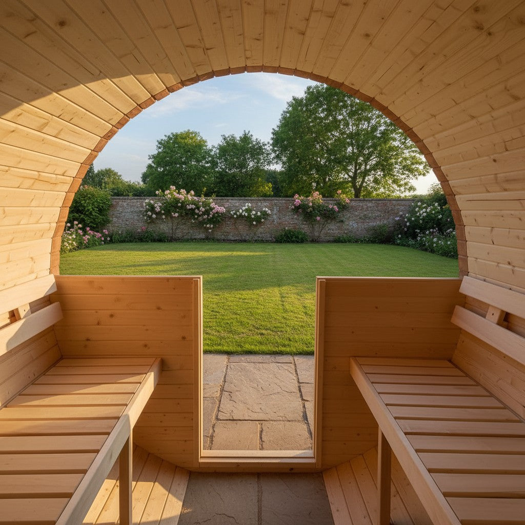 Steam & Oak Barrel Sauna 3m Canopy + Anteroom