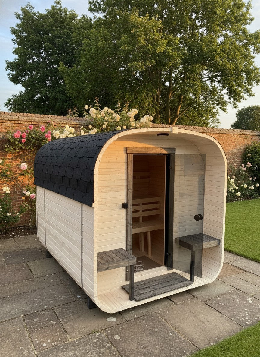 Steam & Oak Cube Sauna 2.4m Double-Shelf