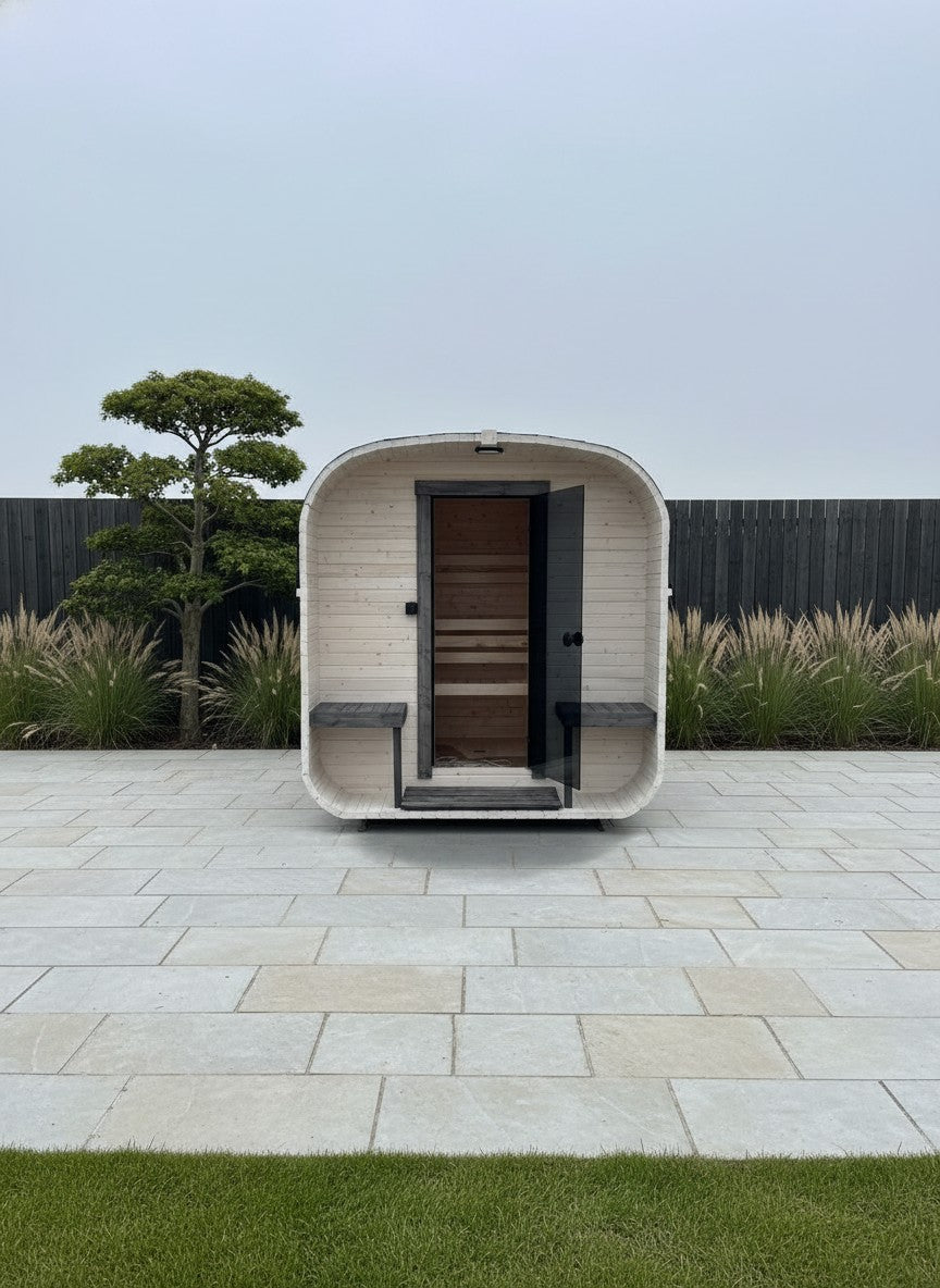 Steam & Oak Cube Sauna 2.4m with Porch
