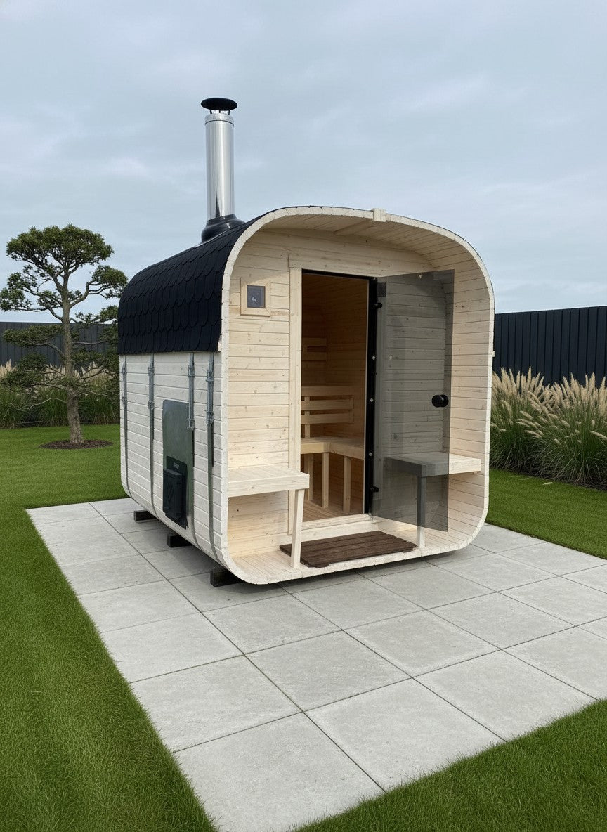 Steam & Oak Cube Sauna 2.4m with Porch