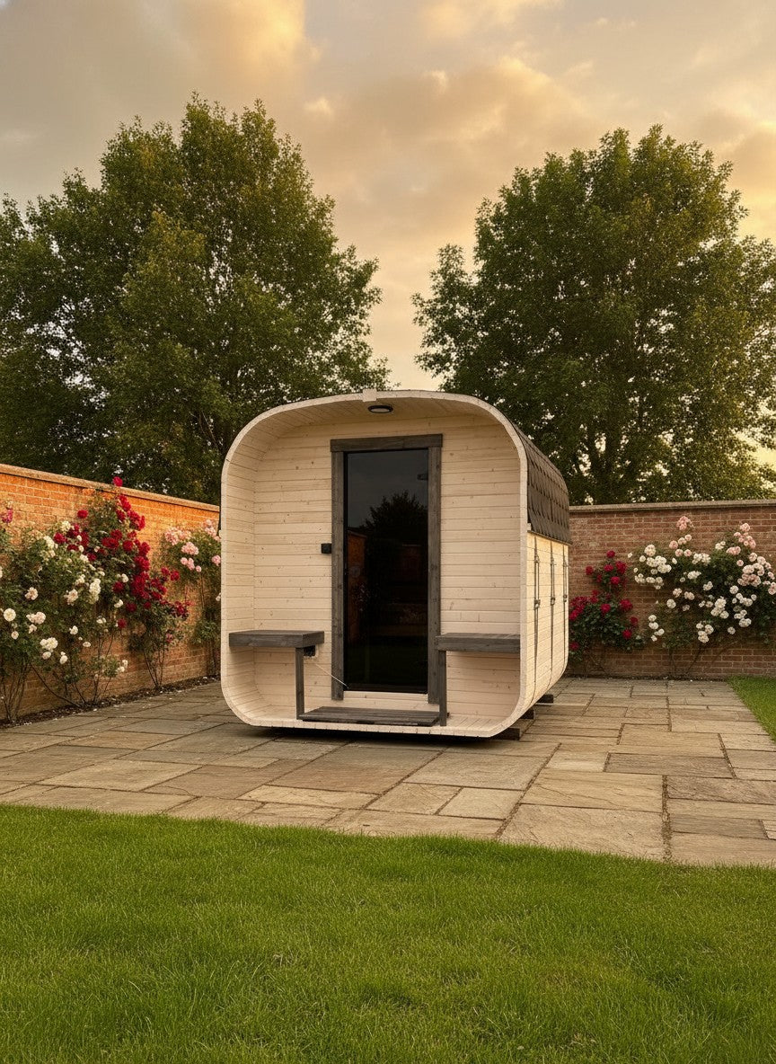 Steam & Oak Cube Sauna 2.4m Double-Shelf