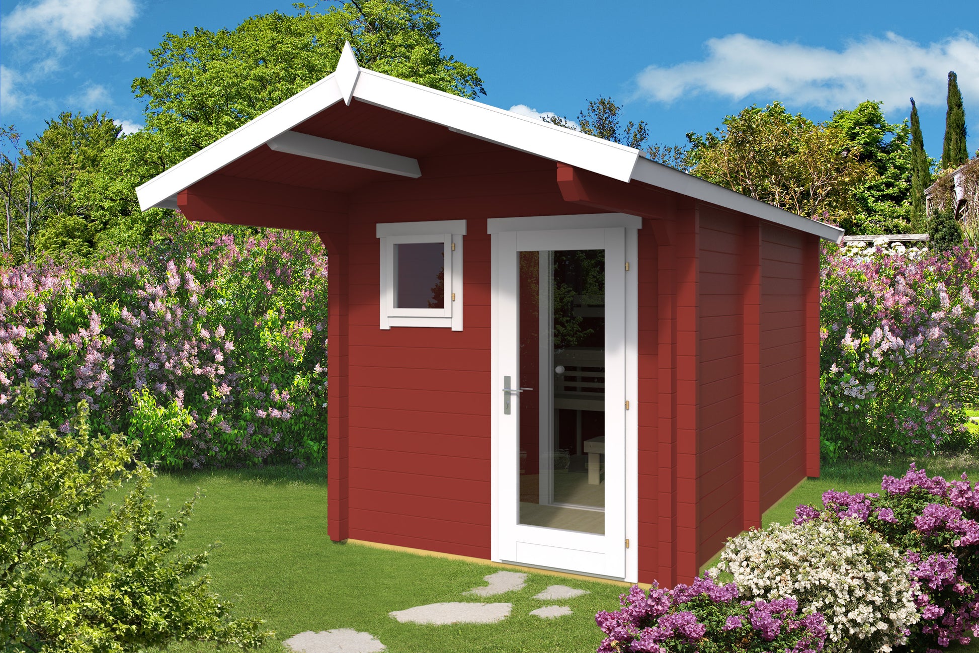 Eero 367 sauna cabin, garden view