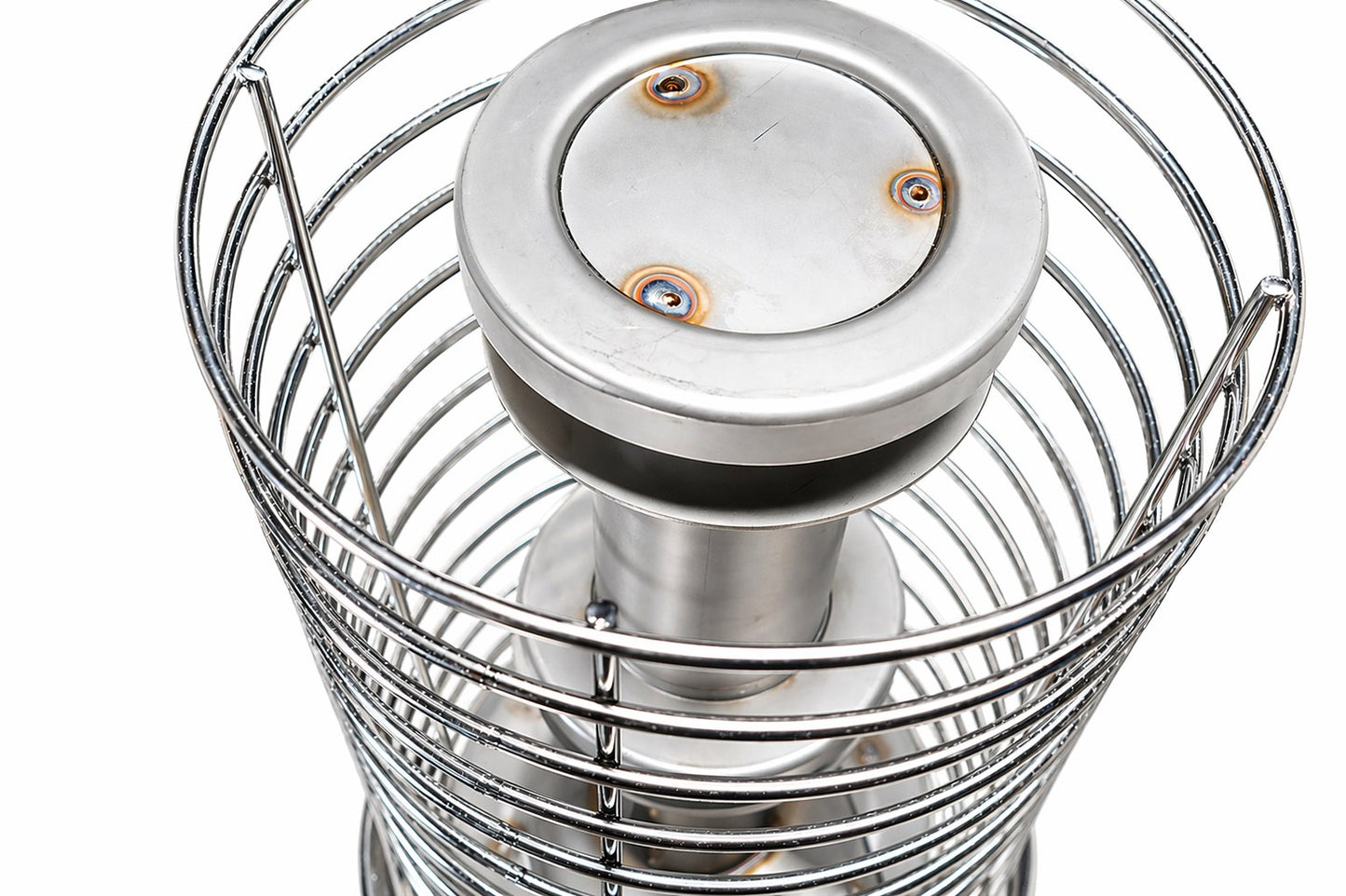 FinSteam Orbis stainless steel stone cage for Botnia 81 and Aurora 81 gas sauna heaters — white finish