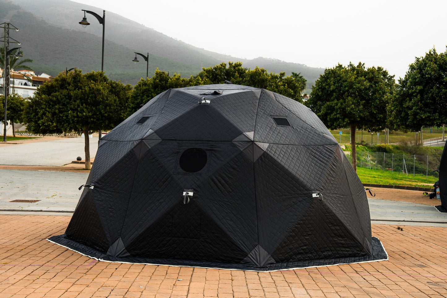 NOIR Dome commercial gas sauna tent exterior