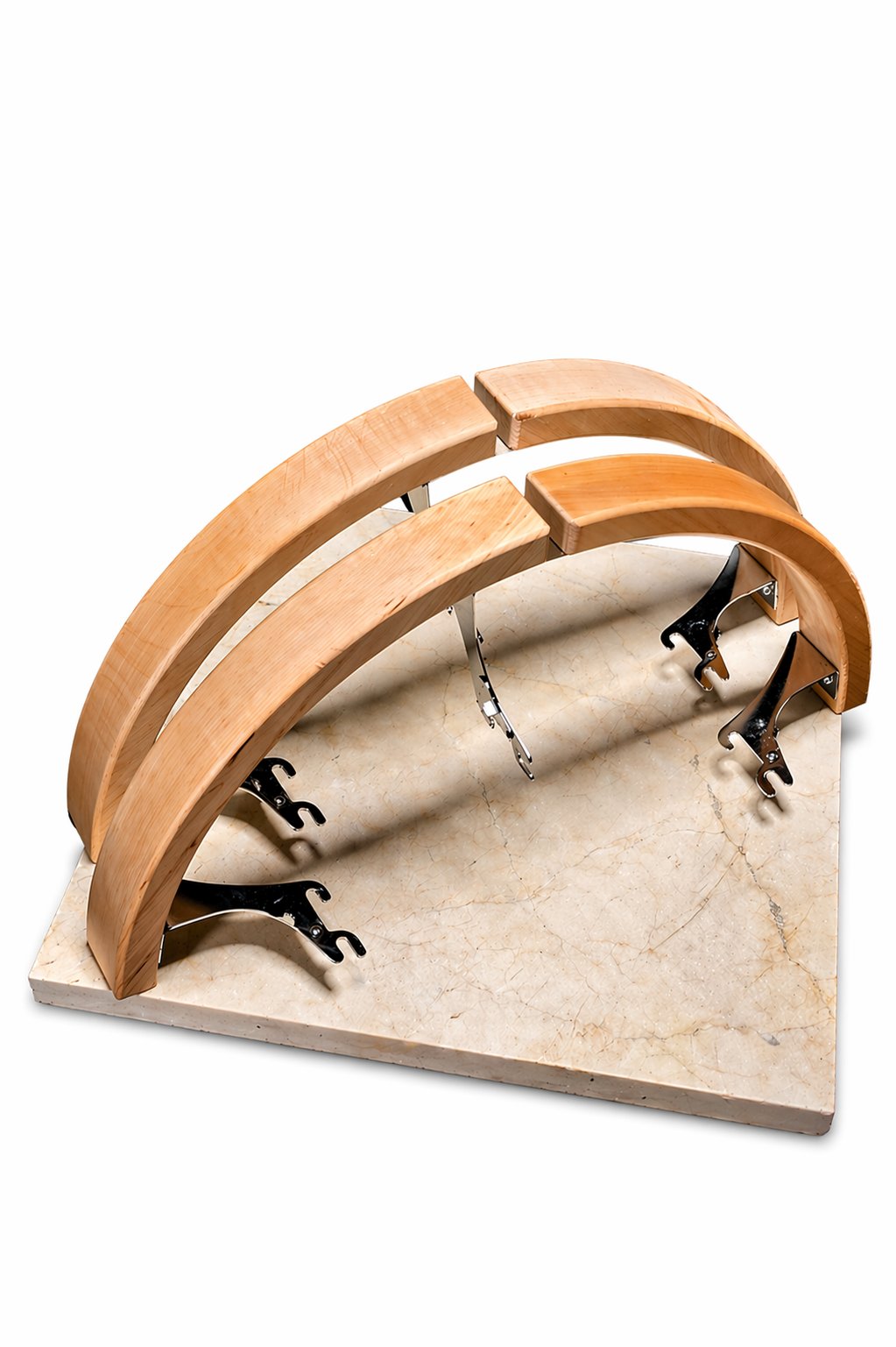 FinSteam Halo alder-wood safety rail for a gas sauna heater — white finish