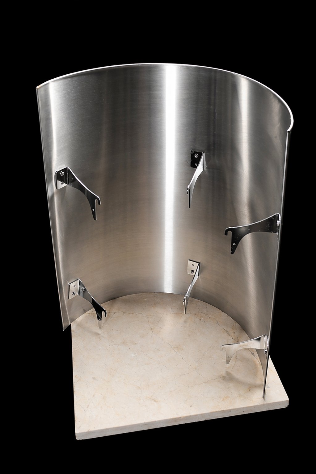 FinSteam Njord stainless steel heat shield for a gas sauna heater — black finish