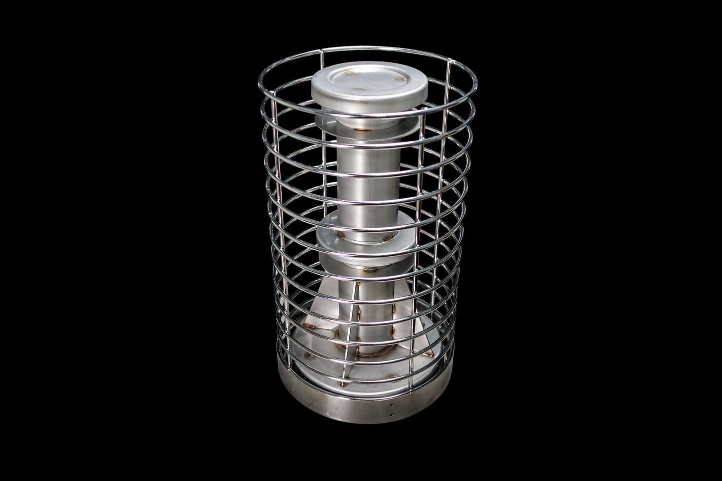 FinSteam Orbis stainless steel stone cage for Botnia 81 and Aurora 81 gas sauna heaters — black finish