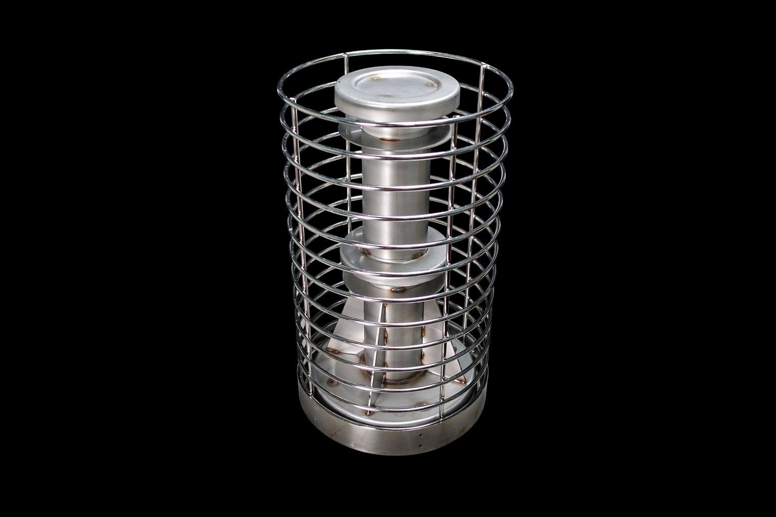 FinSteam Orbis stainless steel stone cage for Botnia 81 and Aurora 81 gas sauna heaters — black finish
