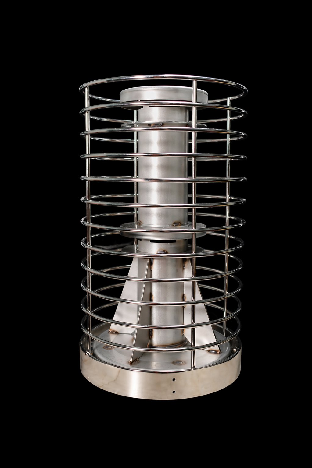 FinSteam Orbis stainless steel stone cage for Botnia 81 and Aurora 81 gas sauna heaters — black finish