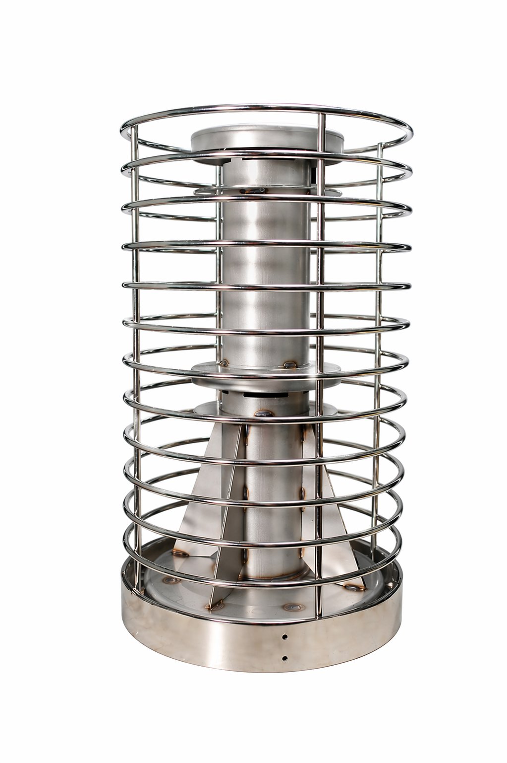 FinSteam Orbis stainless steel stone cage for Botnia 81 and Aurora 81 gas sauna heaters — white finish