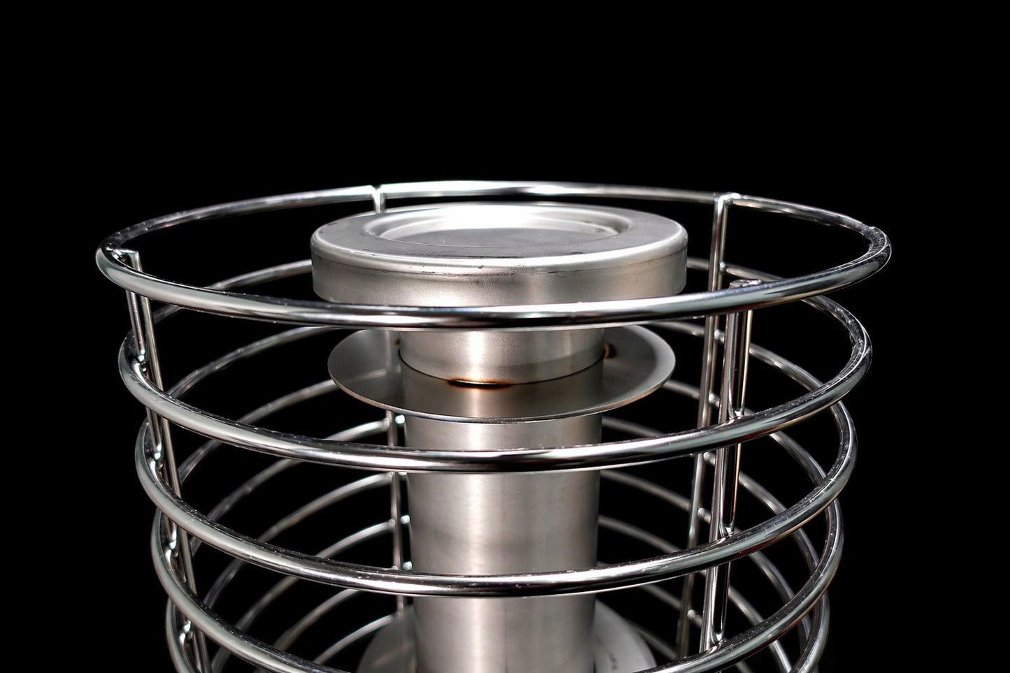 FinSteam Orbis stainless steel stone cage for Botnia 81 and Aurora 81 gas sauna heaters — black finish