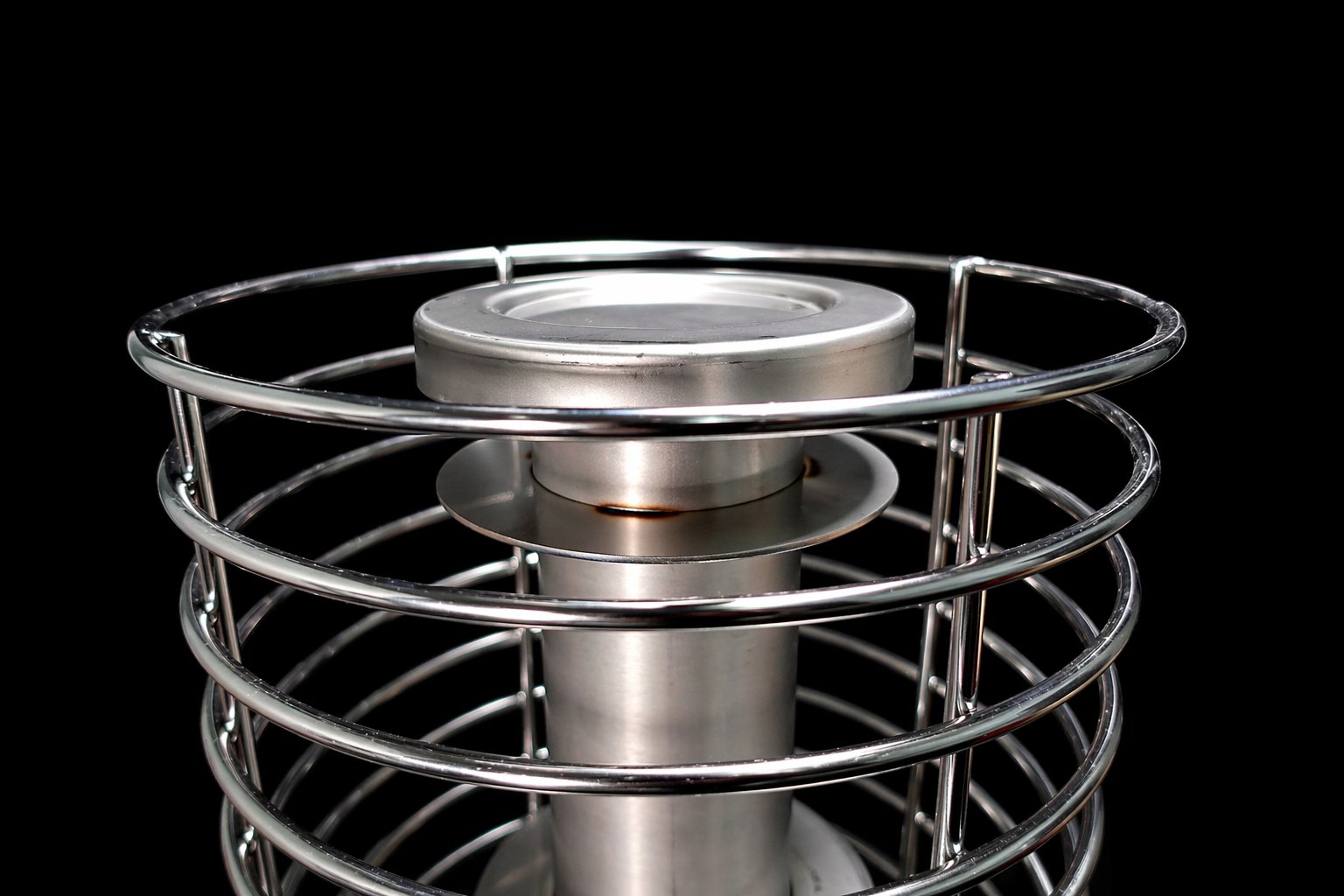 FinSteam Orbis stainless steel stone cage for Botnia 81 and Aurora 81 gas sauna heaters — black finish