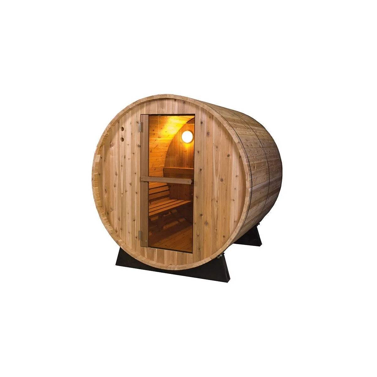Fonteyn Rustic Barrel Sauna 6ft — 4 Person Outdoor Finnish | Steam & Oak
