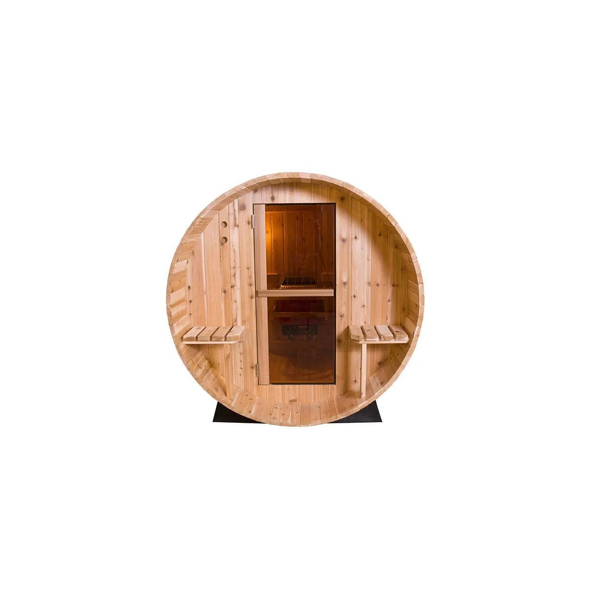 Fonteyn Rustic Barrel Sauna 7+1ft — 6 Person Outdoor Finnish | Steam & Oak