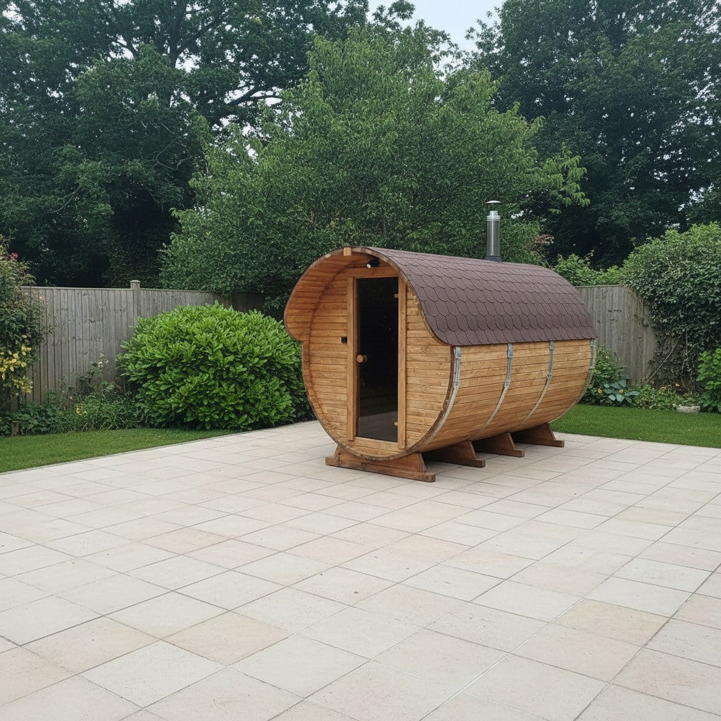 Steam & Oak Barrel Sauna 3m Canopy + Anteroom