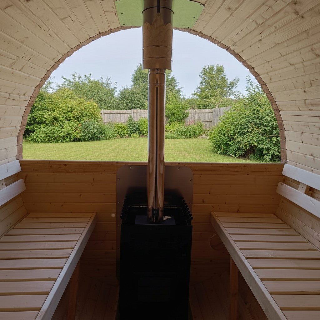 Steam & Oak Barrel Sauna 3m Canopy + Anteroom