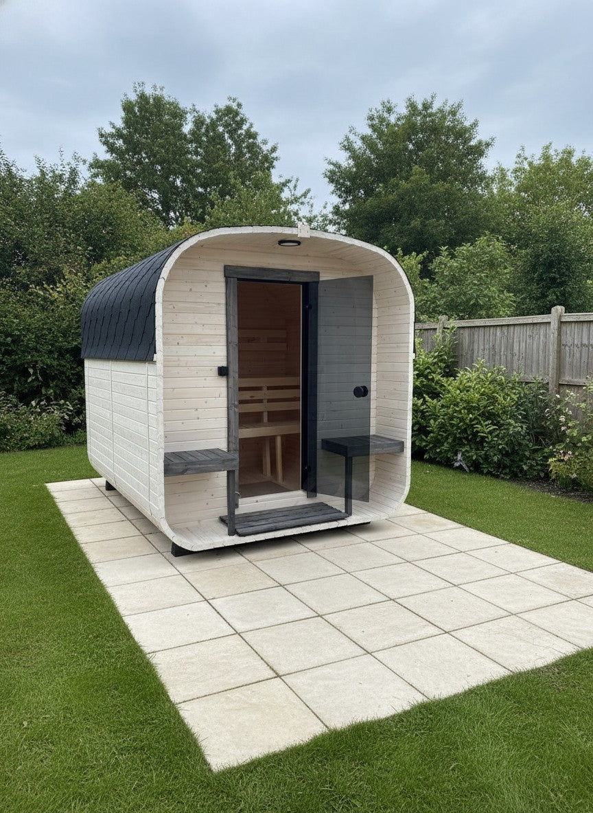Steam & Oak Cube Sauna 2.4m Double-Shelf