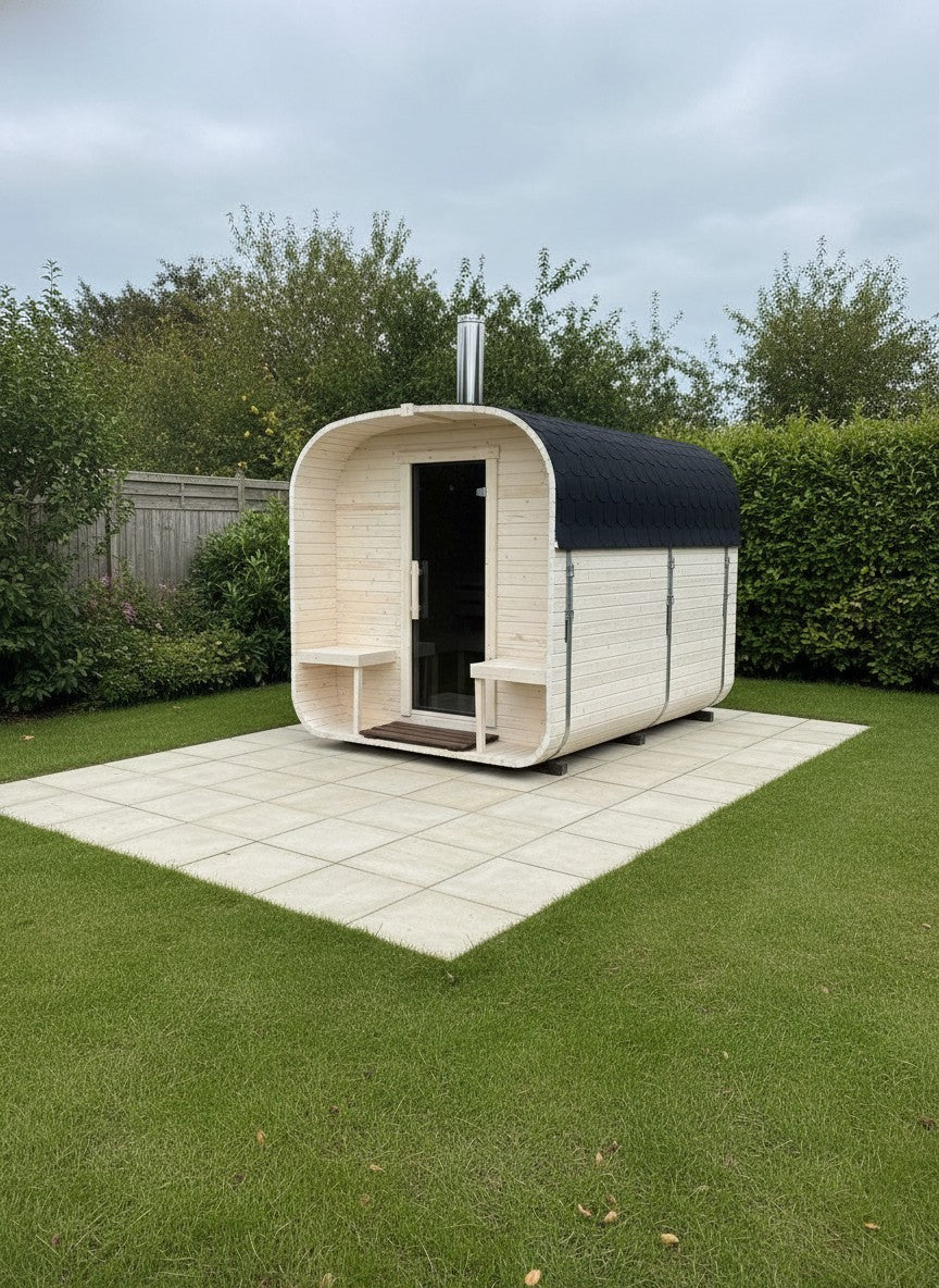 Steam & Oak Cube Sauna 2.4m Double-Shelf