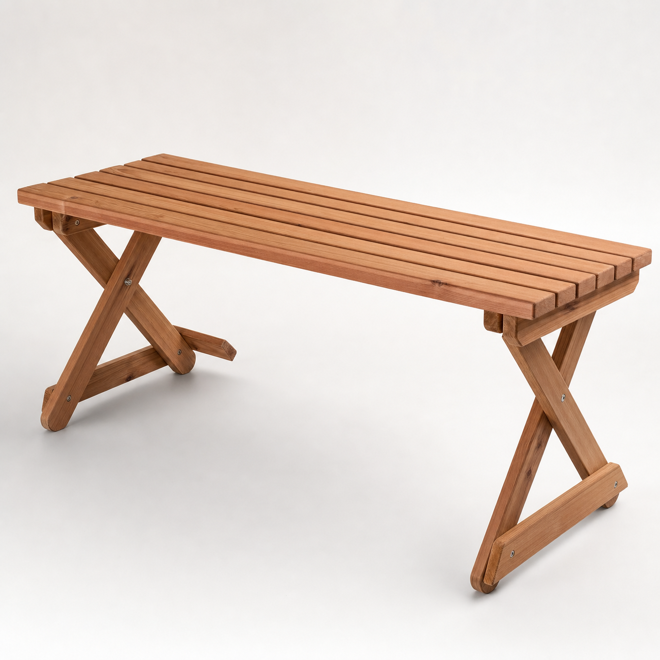 Folding Western Red Cedar sauna bench, folds flat, fits FinSteam gas sauna tents
