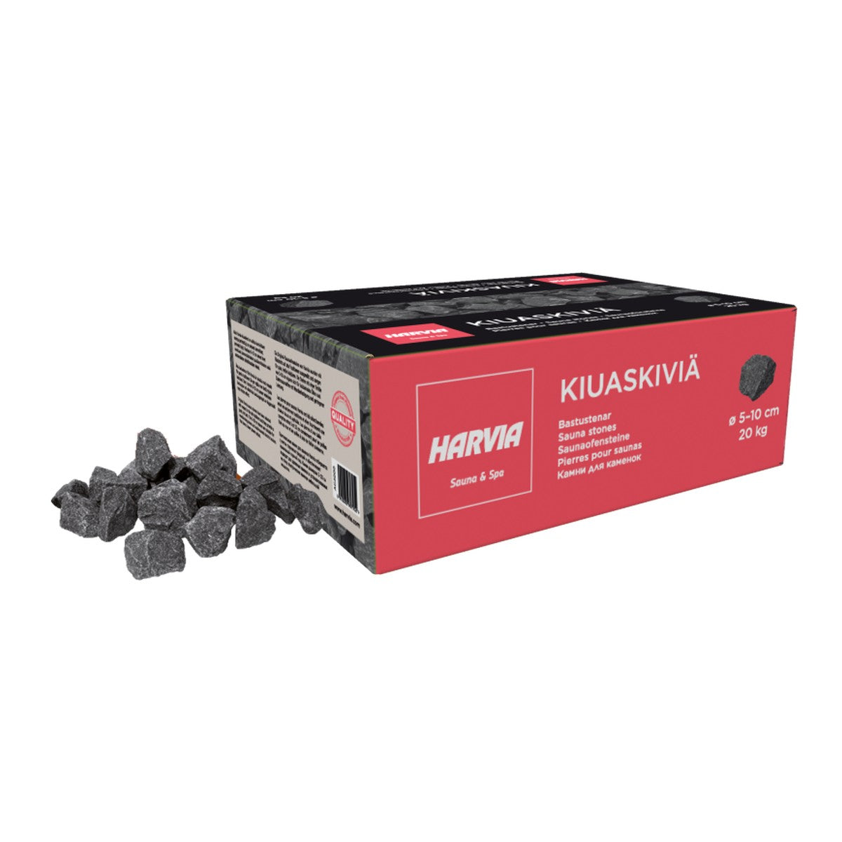 Harvia AC3000 sauna heater stones, 5-10 cm, 20 kg box