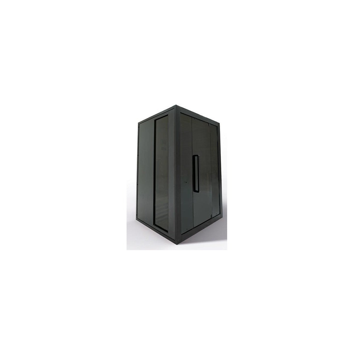 Hekla IR130 2 person infrared sauna cabin exterior angled view.