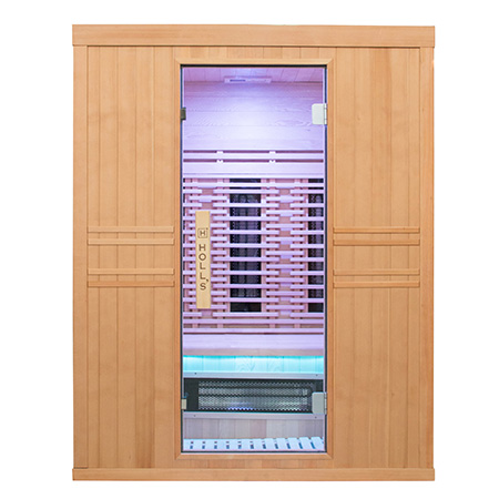 Holl's Purewave Evo 3 three person infrared sauna with LED chromotherapy interior
