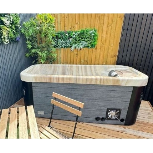 InvigorIce Storm Hot & Cold Therapy Tub — 1 Person Cold Plunge with Hydrotherapy Jets | Steam & Oak