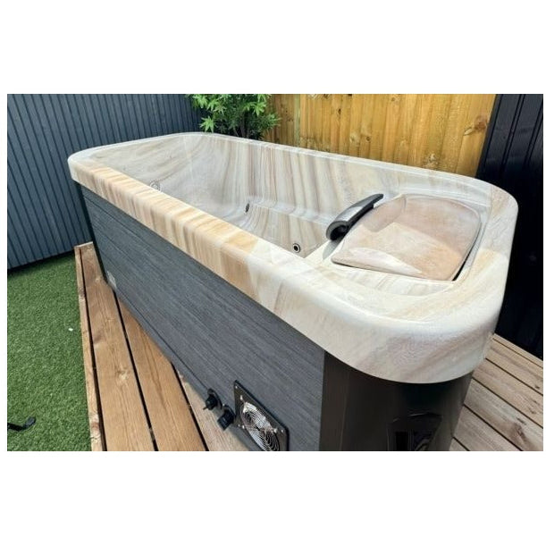 InvigorIce Storm Hot & Cold Therapy Tub — 1 Person Cold Plunge with Hydrotherapy Jets | Steam & Oak