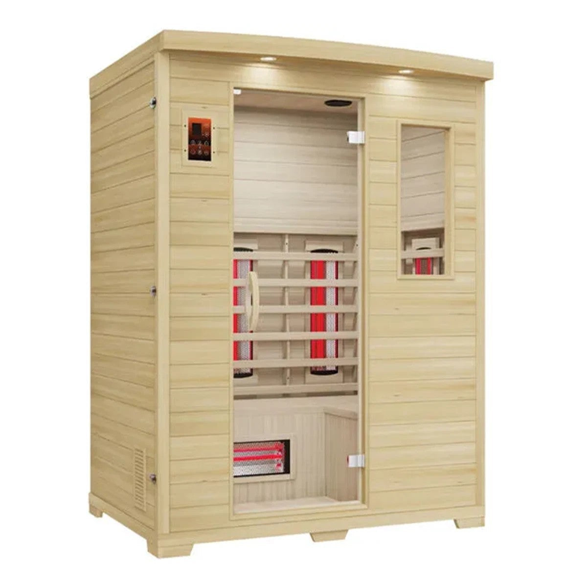 Steam & Oak Kajo 3 full spectrum infrared sauna — cabin exterior, three-quarter view