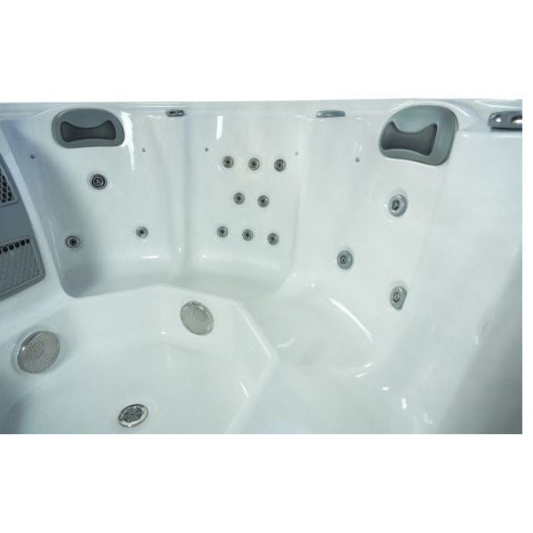 Orb Party 7 Hot Tub — 7 Person Round Social Spa | Steam & Oak