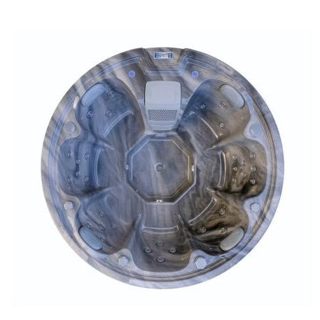 Orb Party 7 Hot Tub — 7 Person Round Social Spa | Steam & Oak